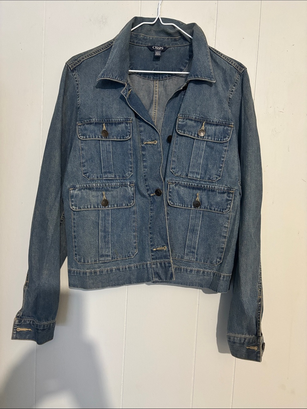 Chaps Medium Blue Denim Utility Jacket